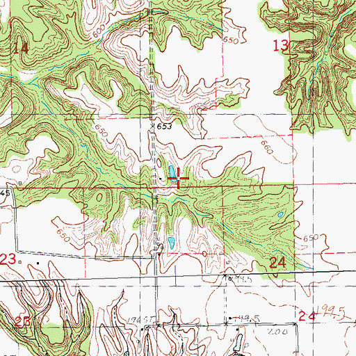 Topographic Map of Red Oak School (historical), IL