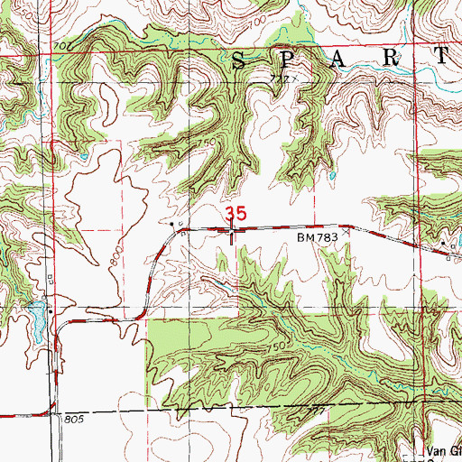 Topographic Map of Red Oak School (historical), IL