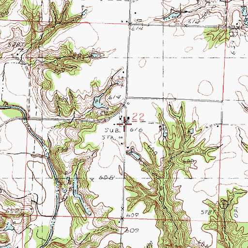 Topographic Map of Red School (historical), IL