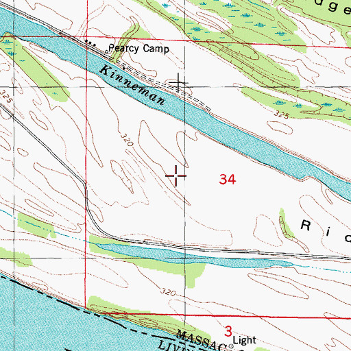 Topographic Map of Redbird Ridge, IL