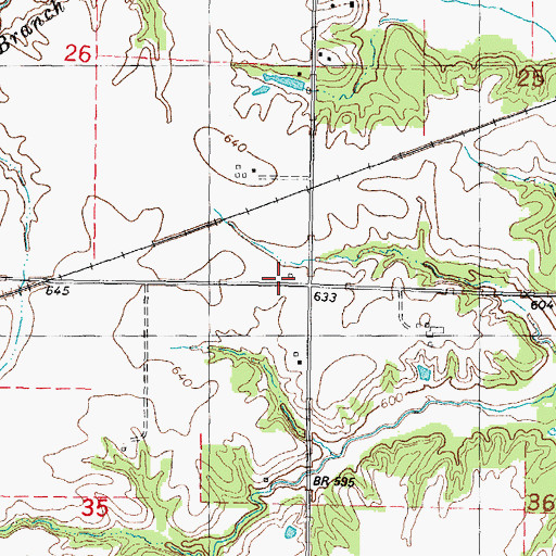 Topographic Map of Redbud School (historical), IL