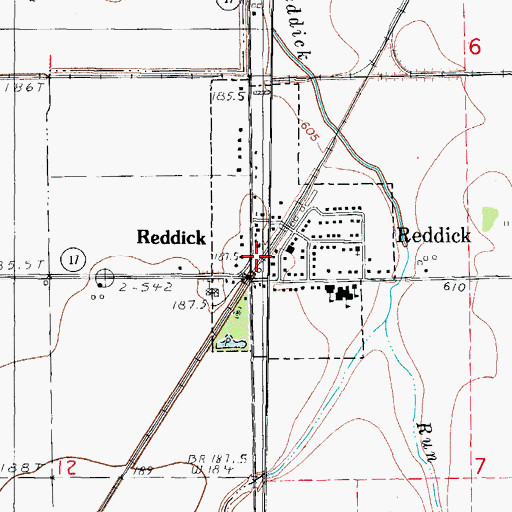 Topographic Map of Reddick, IL