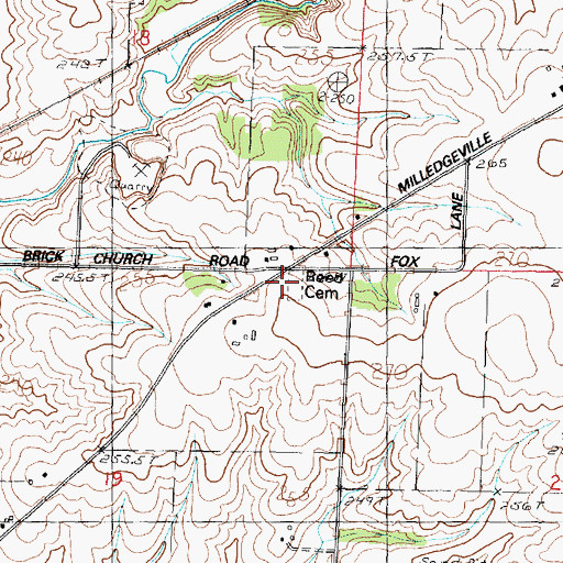 Topographic Map of Reed Cemetery, IL