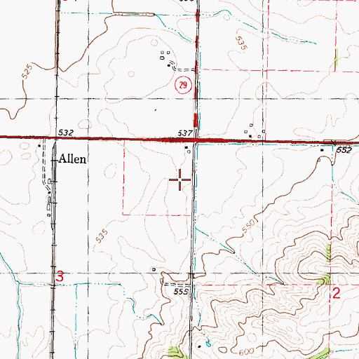 Topographic Map of Reed School (historical), IL