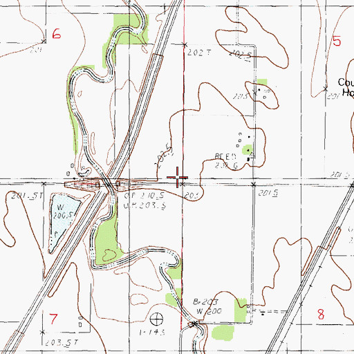 Topographic Map of Reeds School (historical), IL