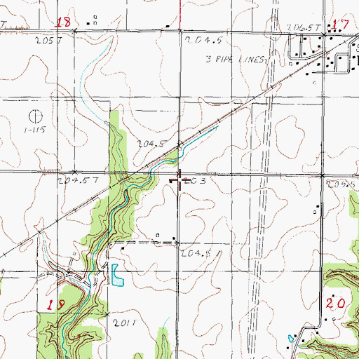 Topographic Map of Reedy School (historical), IL