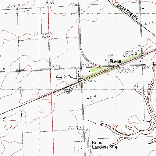 Topographic Map of Rees, IL