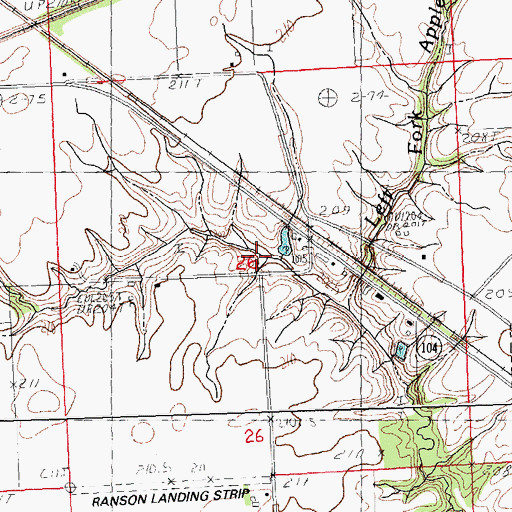 Topographic Map of Rees School (historical), IL
