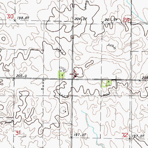 Topographic Map of Rees School (historical), IL