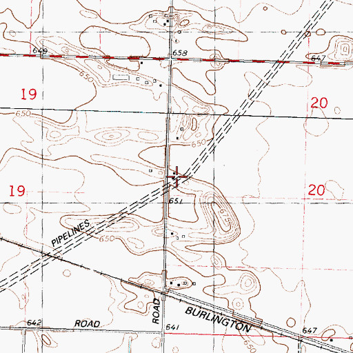 Topographic Map of Reeves School (historical), IL