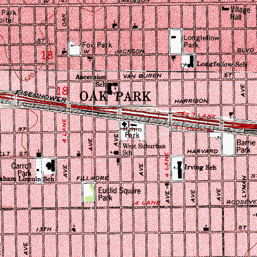 Topographic Map of Rehm Park, IL