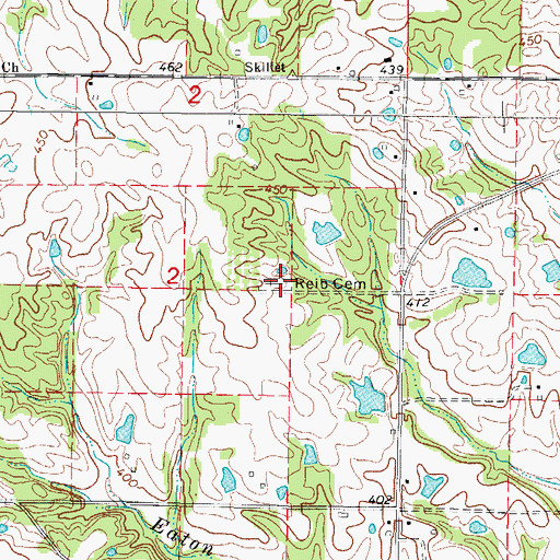 Topographic Map of Reib Cemetery, IL