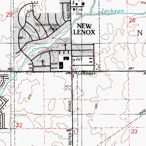Topographic Map of Reiter School (historical), IL