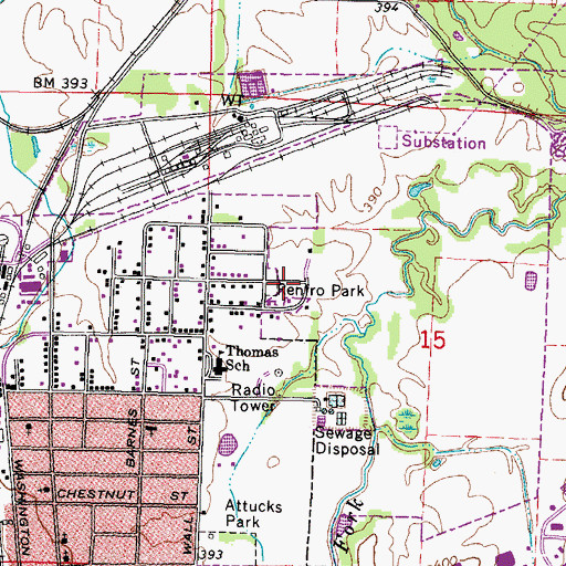 Topographic Map of Renfro Park, IL