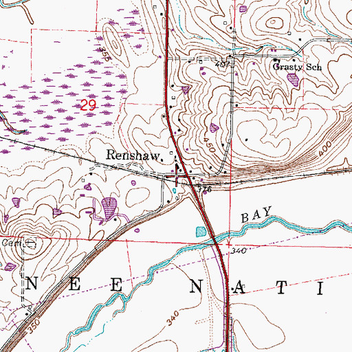 Topographic Map of Renshaw, IL