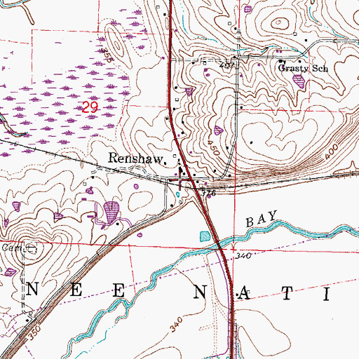 Topographic Map of Renshaw, IL