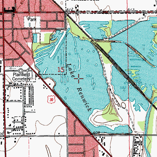 Topographic Map of Lake Renwick, IL
