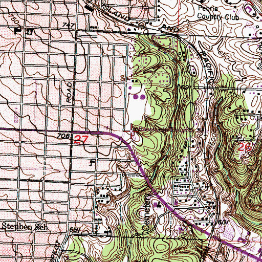 Topographic Map of Washington Gifted School, IL