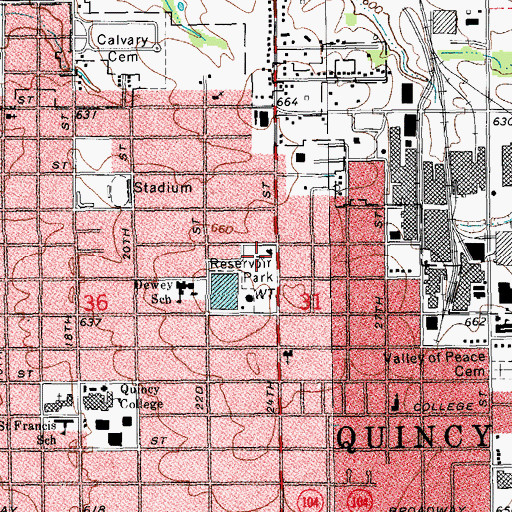 Topographic Map of Reservoir Park, IL