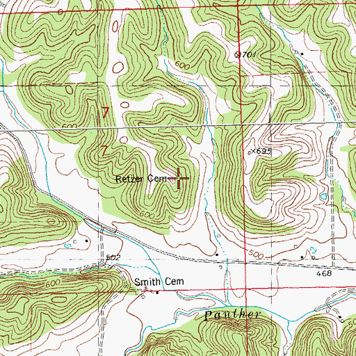 Topographic Map of Retzer Cemetery, IL