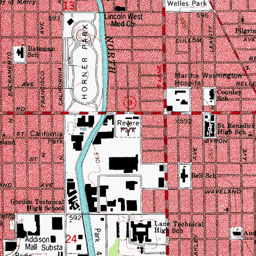 Topographic Map of Revere Park, IL