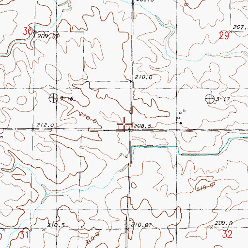 Topographic Map of Revere School (historical), IL
