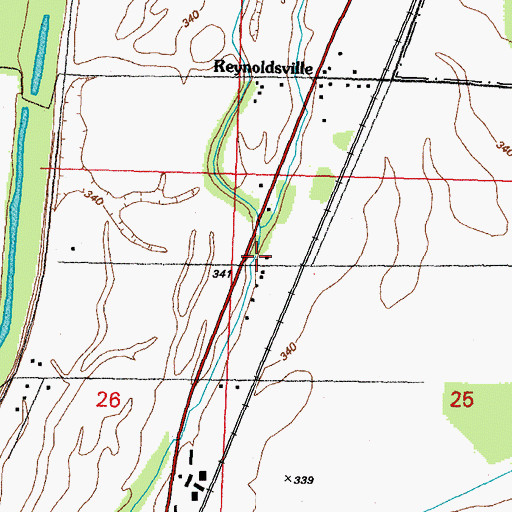 Topographic Map of Reynoldsville School, IL