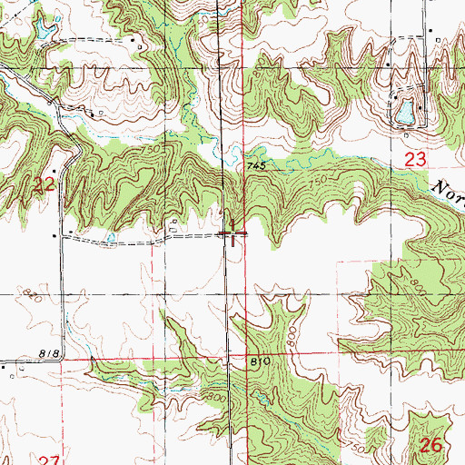 Topographic Map of Rhodes School (historical), IL