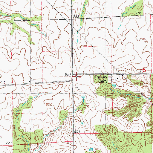 Topographic Map of Rice School (historical), IL