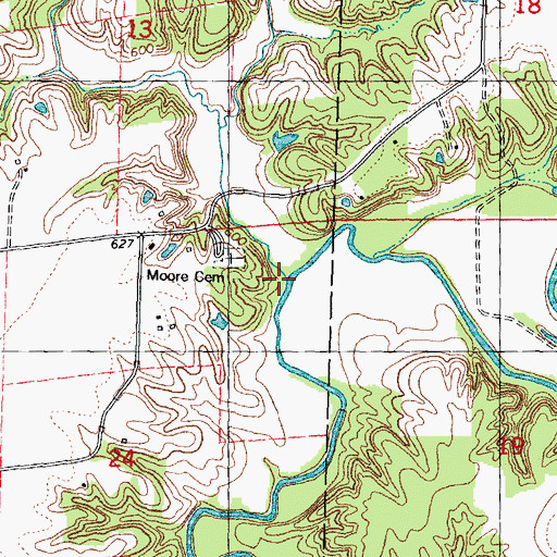 Topographic Map of Richardson Branch, IL