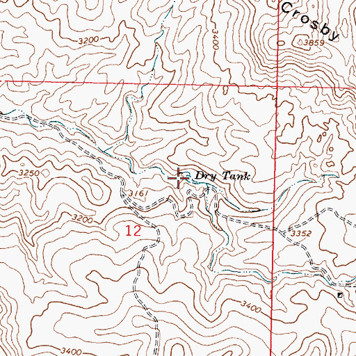 Topographic Map of Dry Tank, AZ