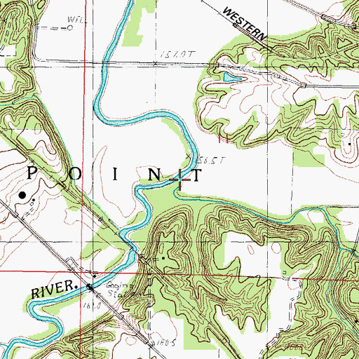 Topographic Map of Richland Creek, IL