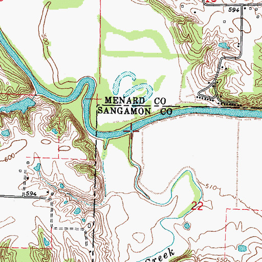 Topographic Map of Richland Creek, IL