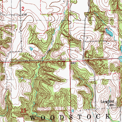 Topographic Map of Richland School (historical), IL