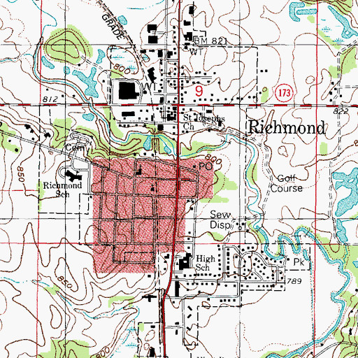 Topographic Map of Richmond, IL