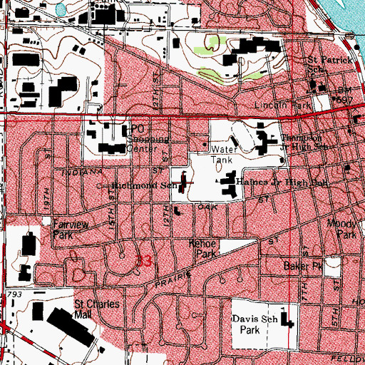 Topographic Map of Richmond Elementary School, IL