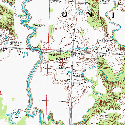 Topographic Map of Ridge Cemetery, IL