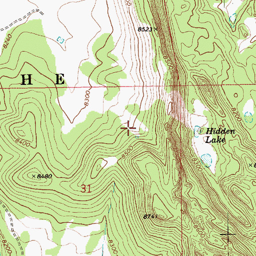 Topographic Map of Hidden Tank, AZ