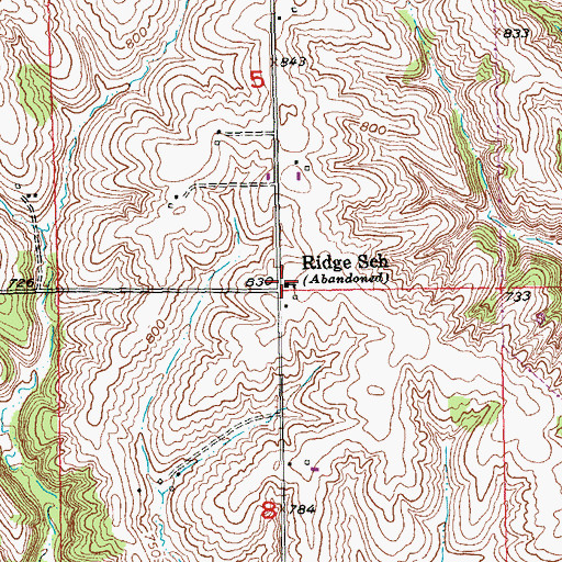 Topographic Map of Ridge School (historical), IL
