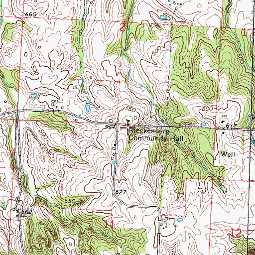 Topographic Map of Rieckenberg Community Hall, IL