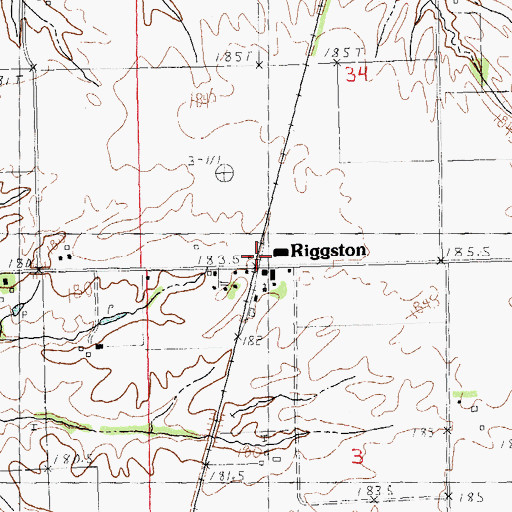 Topographic Map of Riggston, IL