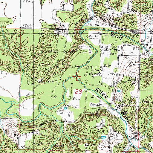 Topographic Map of Riley Run, IL