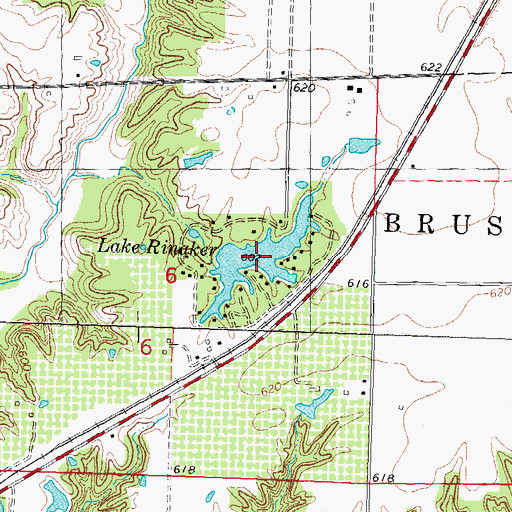 Topographic Map of Lake Rinaker, IL