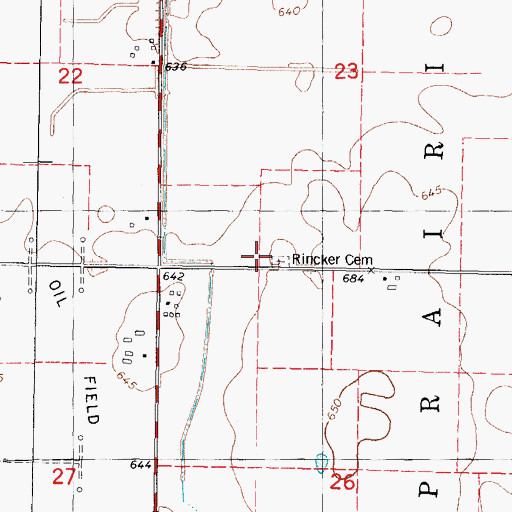 Topographic Map of Rincker Cemetery, IL
