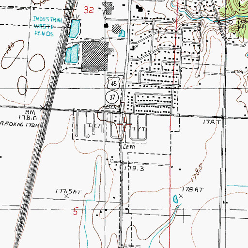 Topographic Map of Rinehart Cemetery, IL