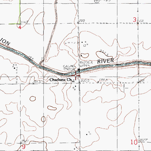 Topographic Map of Riner School (historical), IL