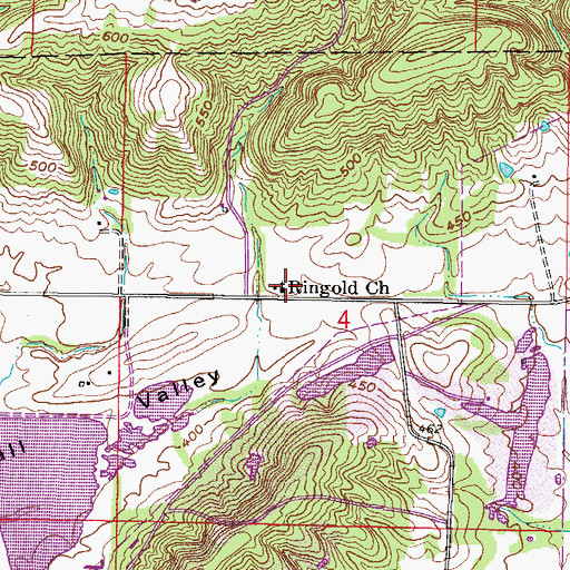 Topographic Map of Ringold Church, IL