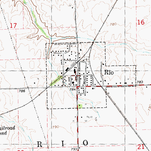 Topographic Map of Rio, IL