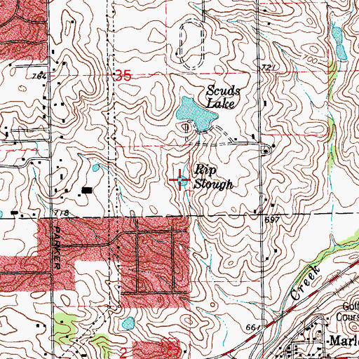 Topographic Map of Rip Slough, IL