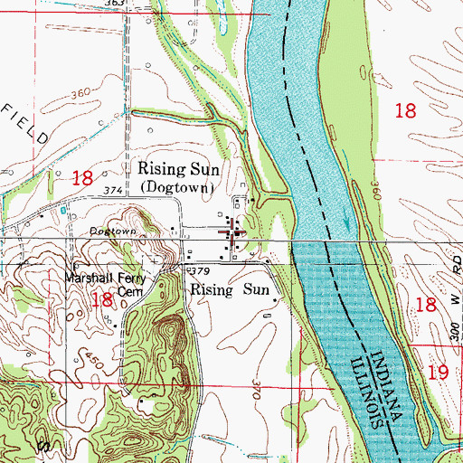 Topographic Map of Rising Sun, IL